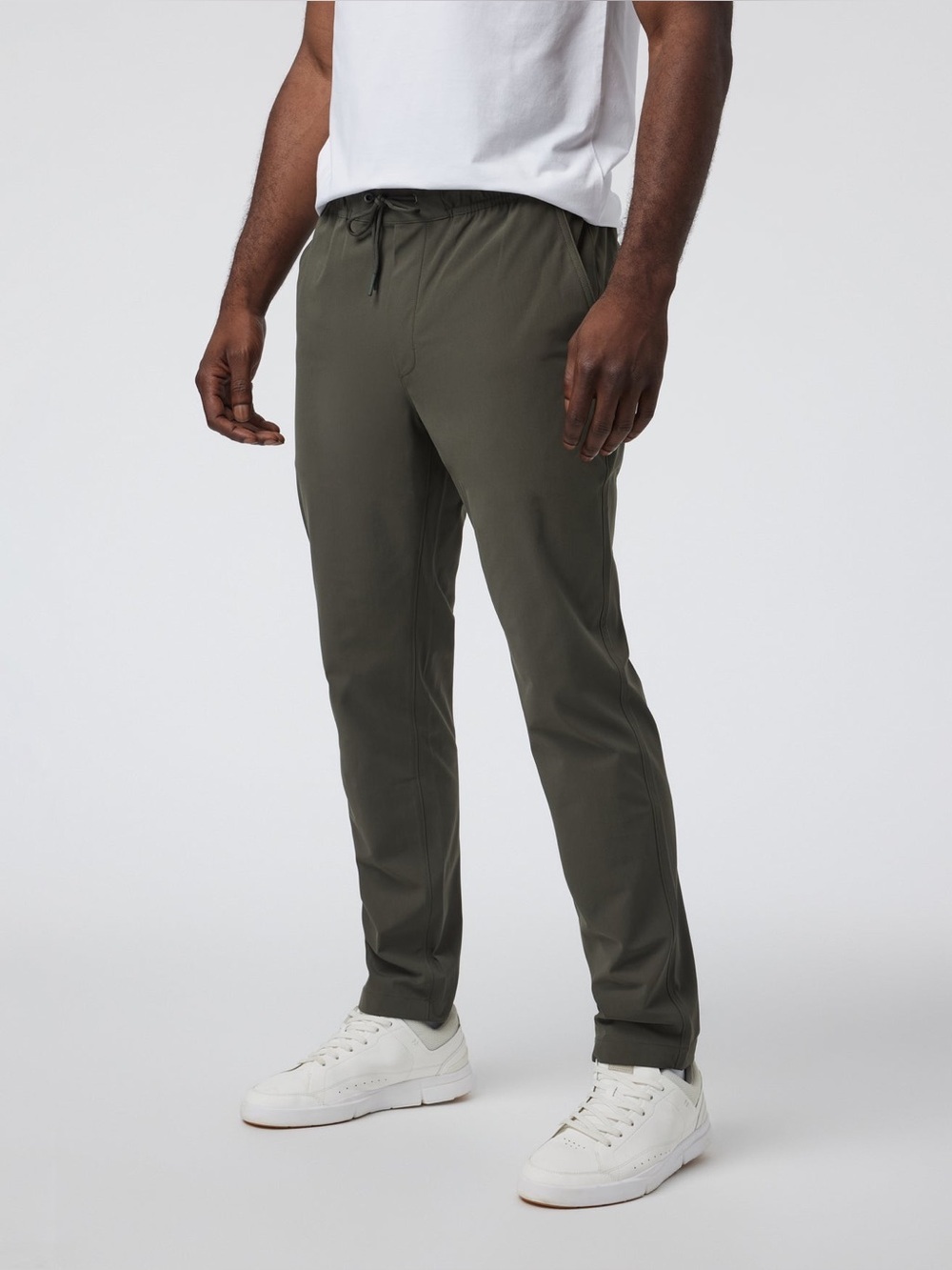 NWOT Vuori Meta Elastic Waist Drawstring Pants Straight Leg Olive Green XL